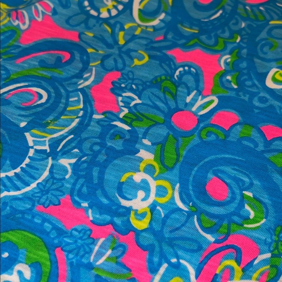 Lilly Pulitzer Etta V-Neck Seabreeze Blue Hey Gull Friend - Picture 5 of 5